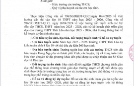 TUYỂN SINH LỚP 10 NĂM HỌC 2025 - 2026